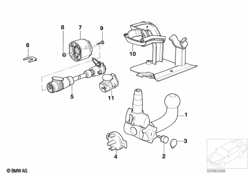 Single parts of trailer hitch