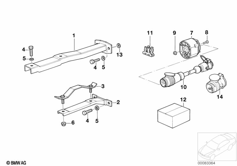 Trailer hitch/electr.attaching parts