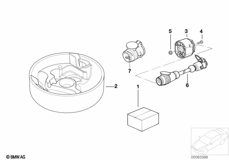 Trailer hitch/electr.attaching parts
