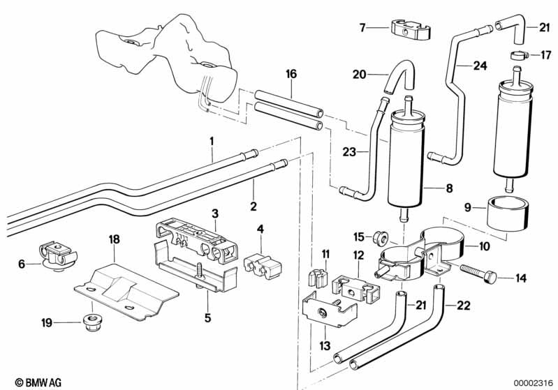 Genuine BMW 16121180676 E31 Fuel Pipe (Inc. 850Ci) | ML Performance UK Car Parts