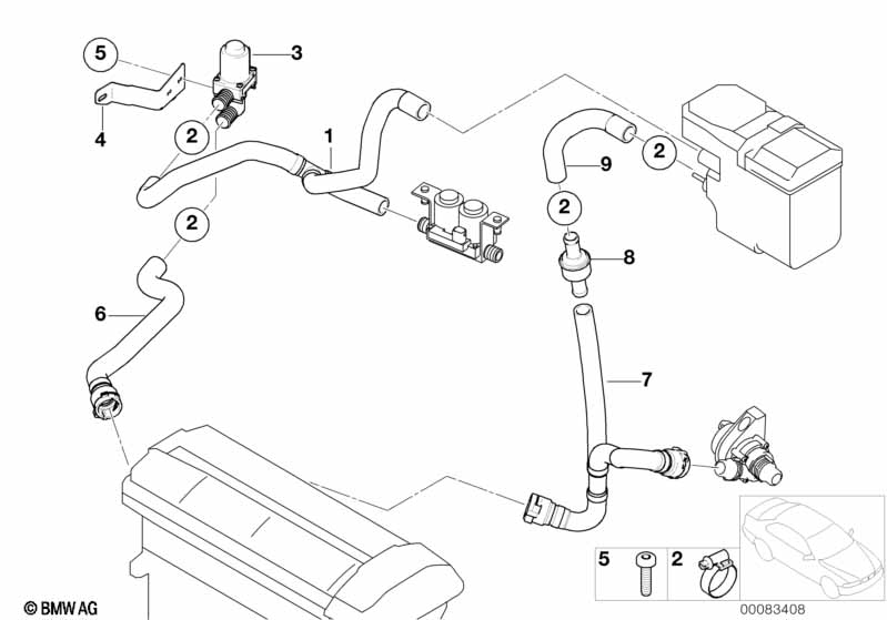 Genuine BMW 64218380128 E53 Hose F Water Pump And Check Valve (Inc. X5 3.0i) | ML Performance EU Car Parts