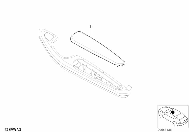 Individual armrest, upper part, front