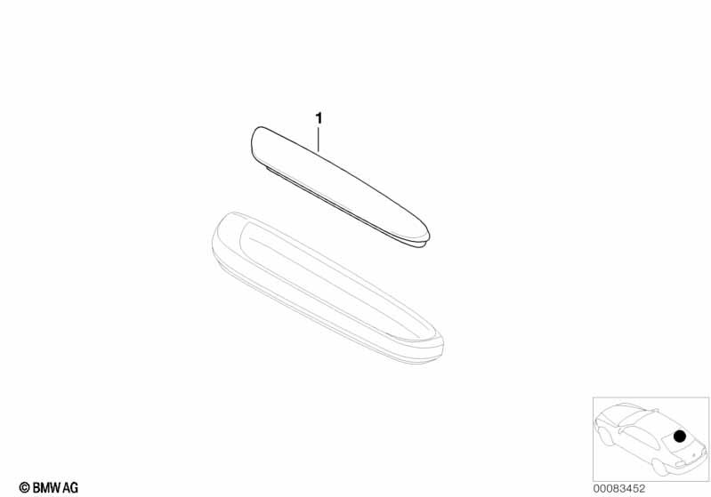 Individual armrest, upper part, rear