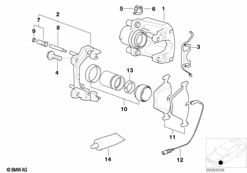 Rear brake / brake pad / wear sensor