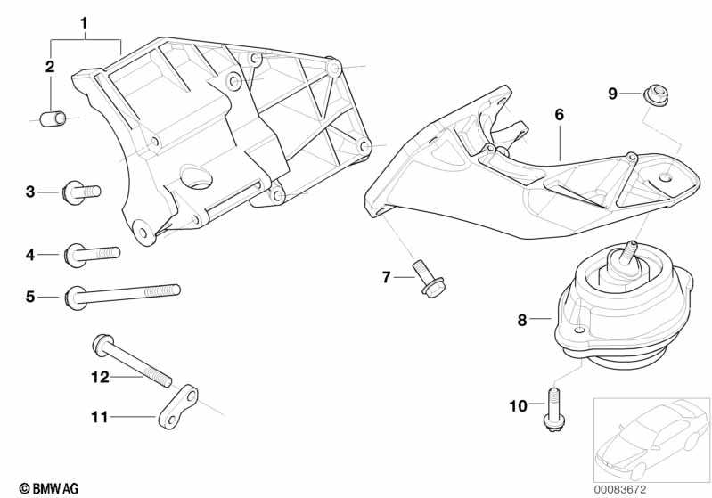 Genuine BMW 64551438601 E53 Support F Air Cond.Compress.Supp.Bracket (Inc. X5 4.4i & X5 4.6is) | ML Performance EU Car Parts