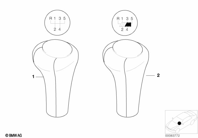 Individual leather gear shift knob