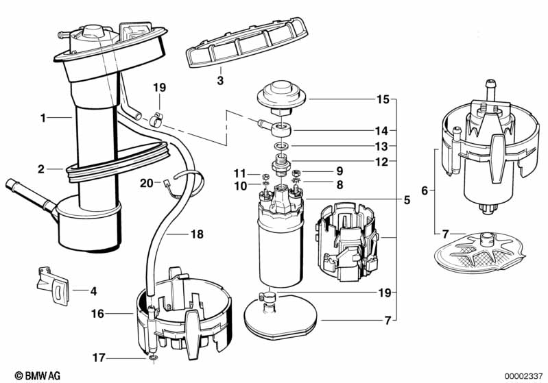 Genuine BMW 16141183009 E34 E32 Suction Device W.Pump EKP 3TS (Inc. M5 3.8, 530i & 730iL) | ML Performance EU Car Parts