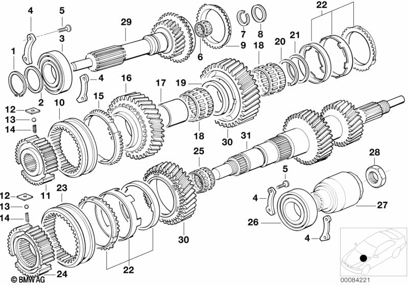 S5D...Z drive shaft/output shaft 4-wheel