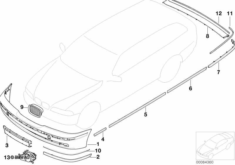 Genuine BMW 51127005904 E39 Bumper Guard, Primed, Rear Right PDC (Inc. 520d, 525d & 540i) | ML Performance UK Car Parts