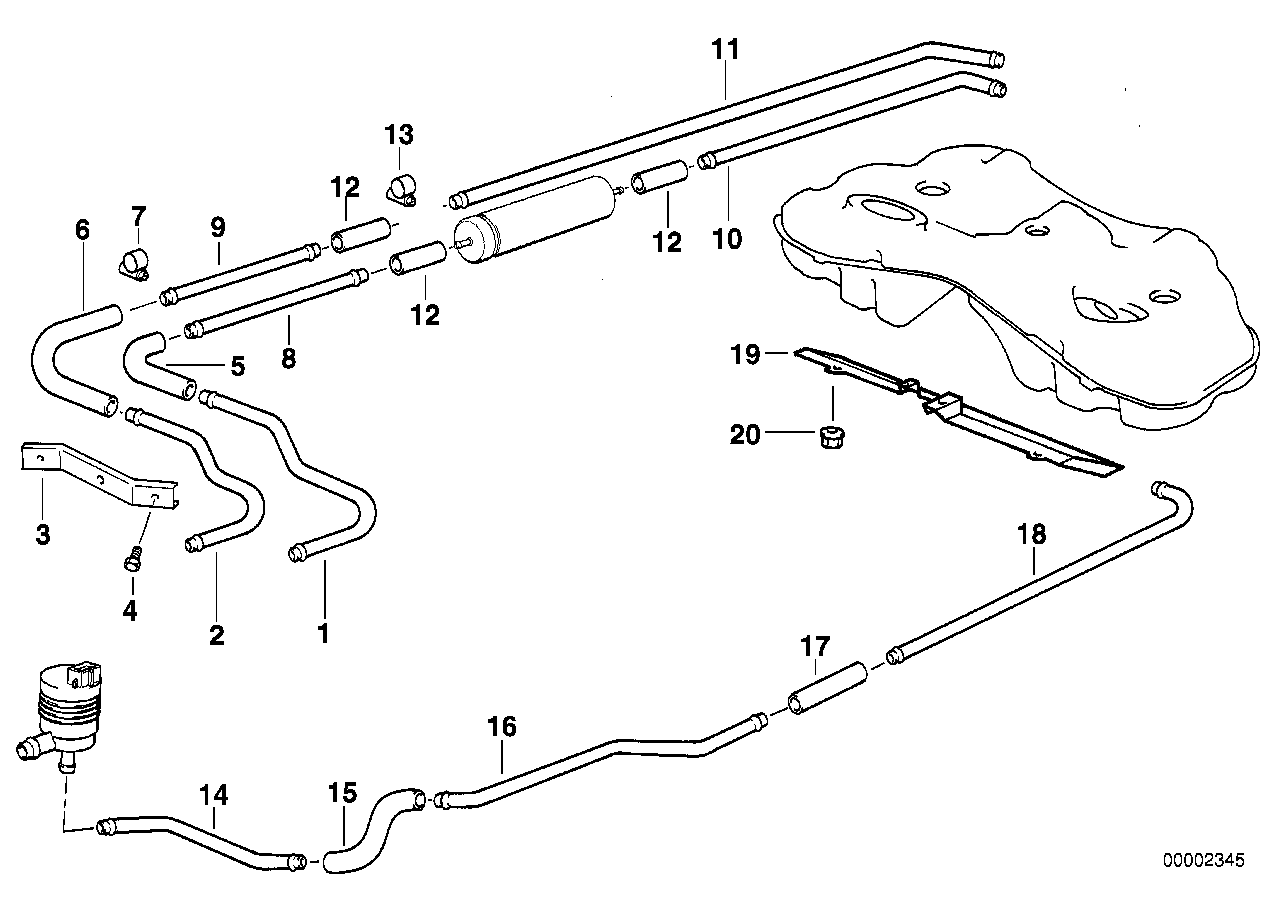 Genuine BMW 16111182118 E38 Rear Fuel Feed Line (Inc. 740i, 735i & 730i) | Duco Car Parts UK Car Parts