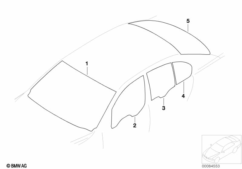 Genuine BMW 51357003220 E65 E66 Side Window,Green Fixed,Right Rear Door (Inc. 735Li, 760i & 745d) | ML Performance EU Car Parts
