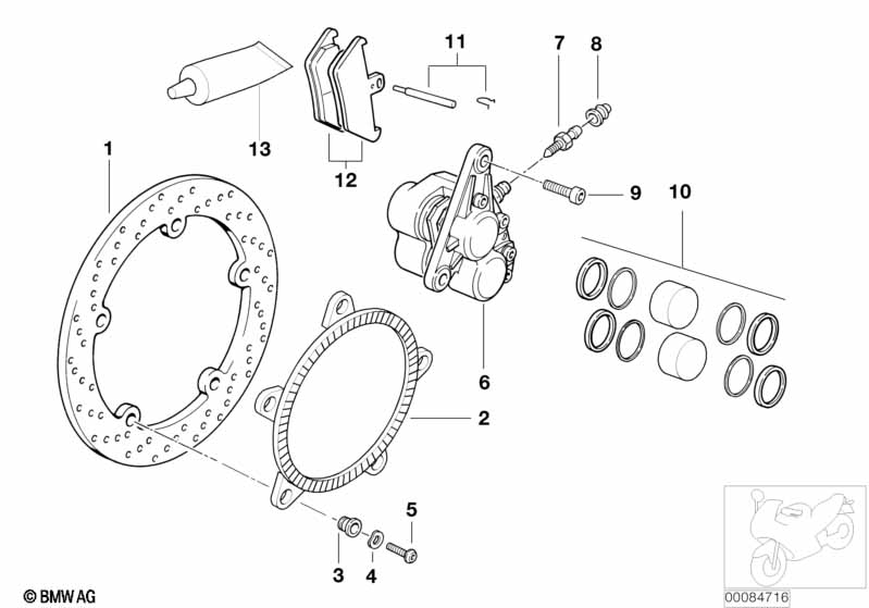 Front wheel brake, cast wheel