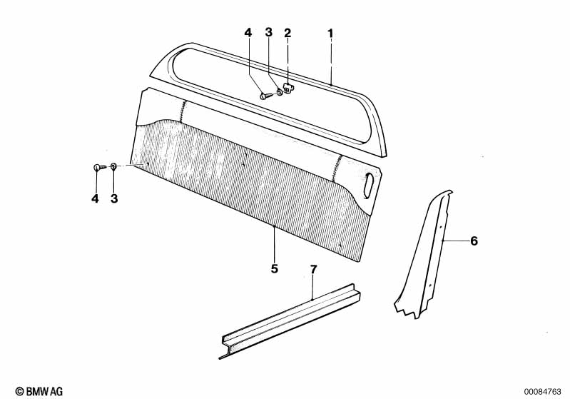 Trim panel, backrest part