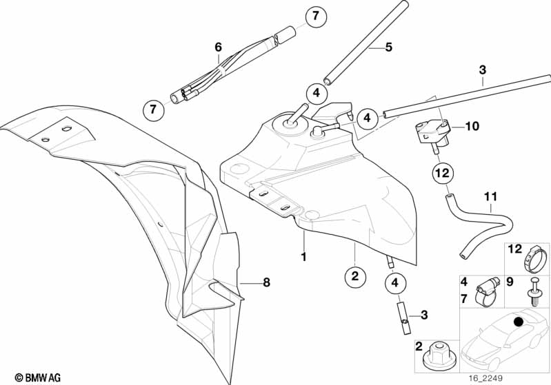 Expansion tank/tubing/pressure sensor