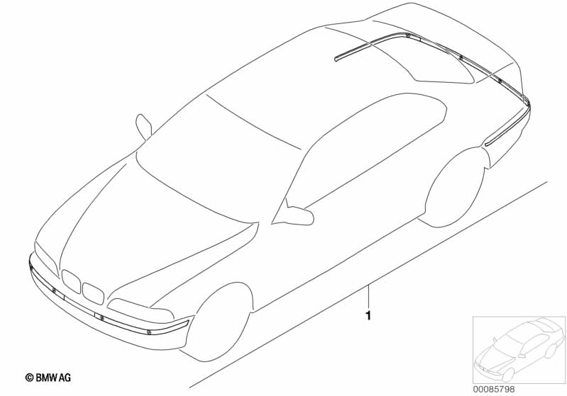 Genuine BMW 51127142223 E65 E67 E66 Protective Mouldings, Center, Primed (Inc. 730Ld, 745Li & ALPINA B7) | ML Performance EU Car Parts