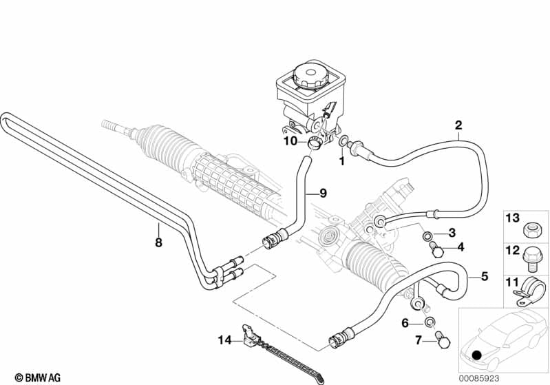 Hydro steering-oil pipes