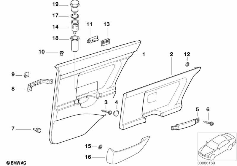 Door trim, rear