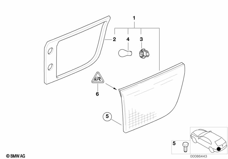Genuine BMW 63216926776 E53 Gasket, Rear Light, Trunk Lid, Right (Inc. X5 3.0i) | ML Performance UK Car Parts