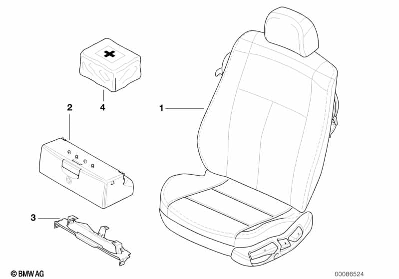 Seat, front, complete seat