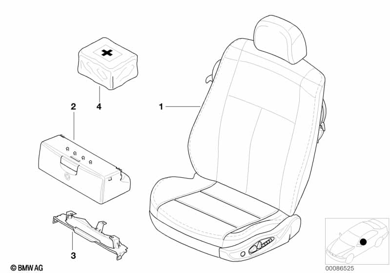 Seat, front, complete seat