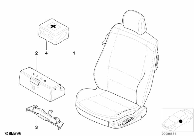 Seat, front, complete seat