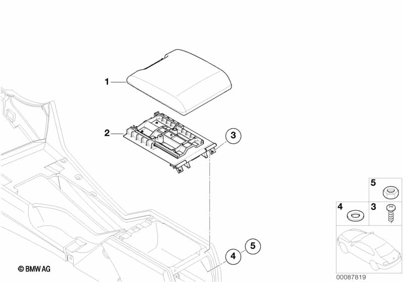 Genuine BMW 51167140689 E39 Center Arm Rest, Imitation Leather MARINEBLAU (Inc. 520d, 525d & 540i) | ML Performance EU Car Parts