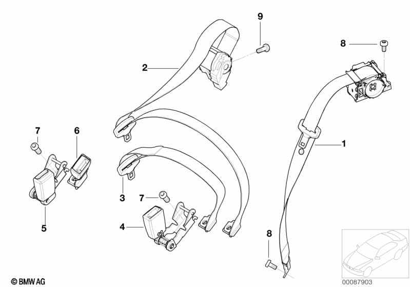 Safety belt rear