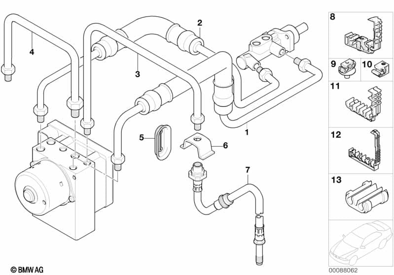 Front brake pipe ASC