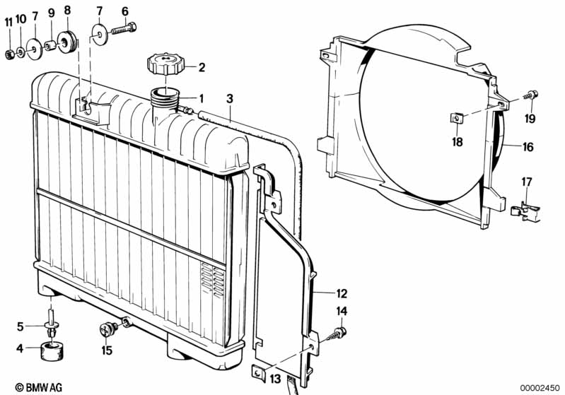 Genuine BMW 17111709336 E30 E28 Radiator (Inc. 518i, 518 & 316) | ML Performance EU Car Parts
