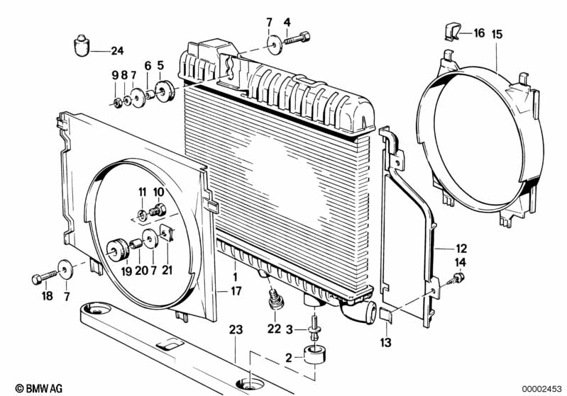 Genuine BMW 17111176900 E30 Radiator A=550mm (Inc. 323i, 325e & 320i) | ML Performance EU Car Parts