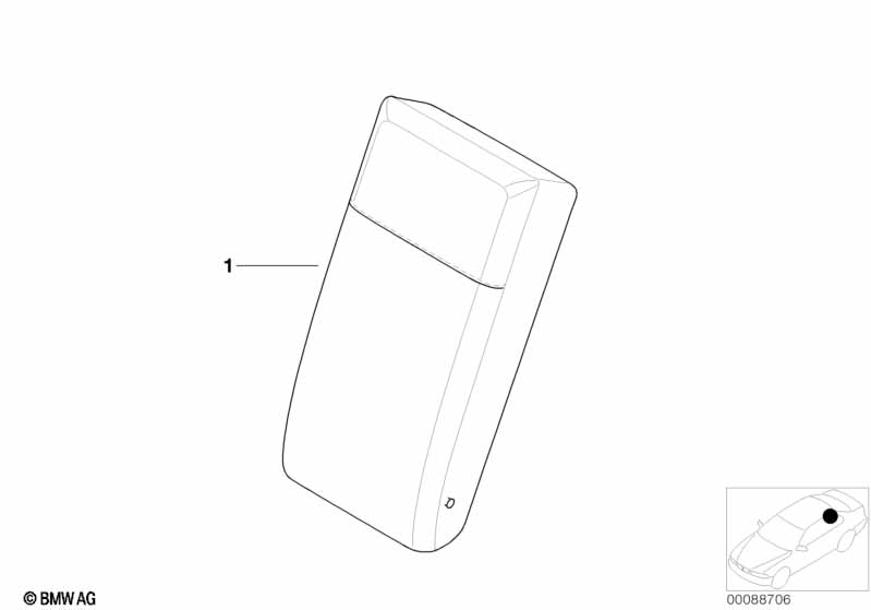 Individual armrest, rear, leather
