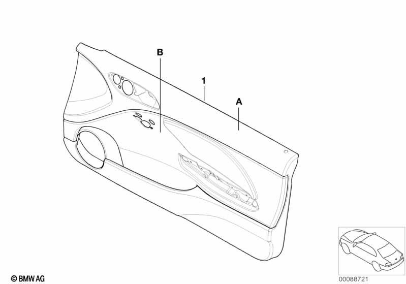 Individual door inset front, airbag