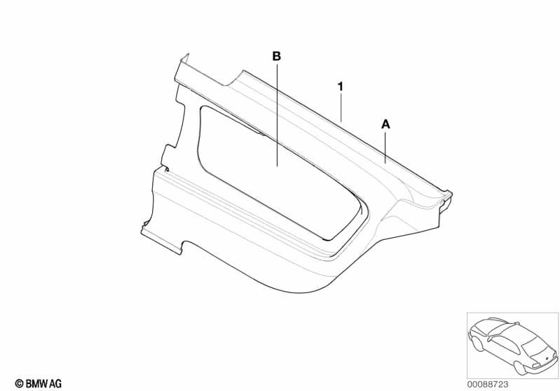Indiv.lateral trim panel, leather
