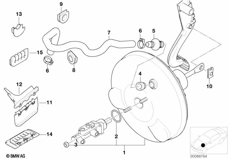 Power brake unit depression