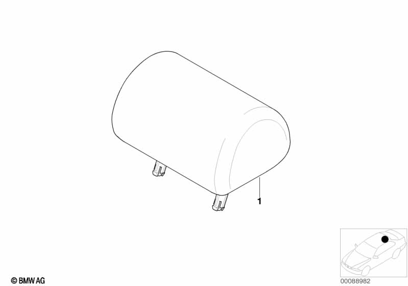 Individual 3rd head restraint, rear