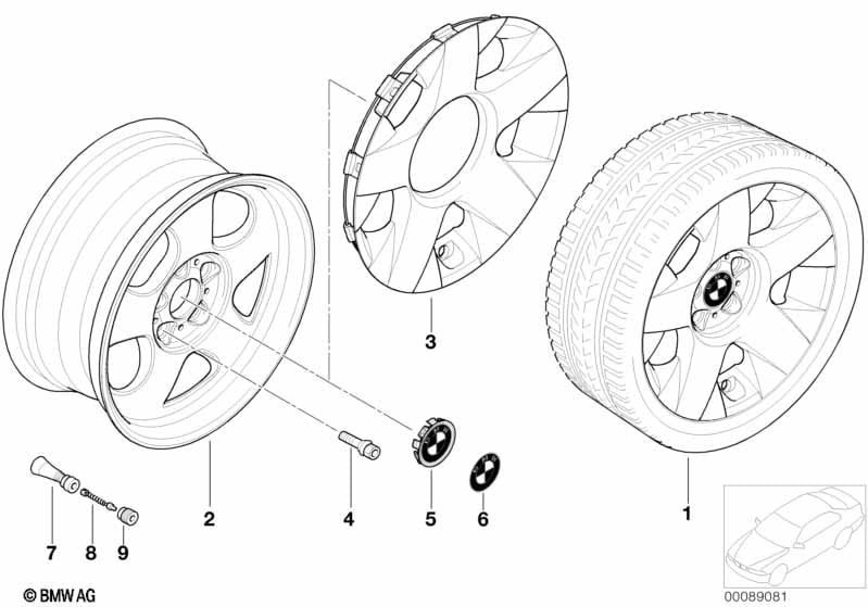 BMW LA wheel, star spoke 90