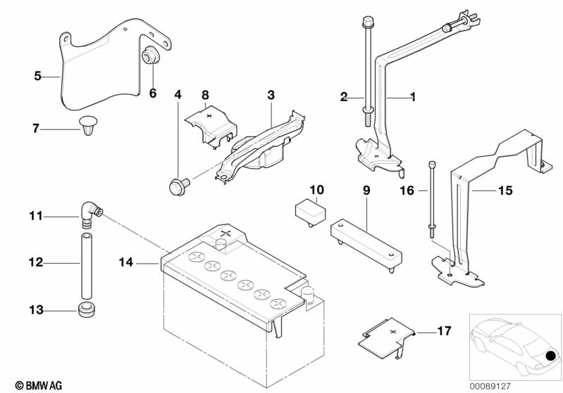 battery holder and mounting parts