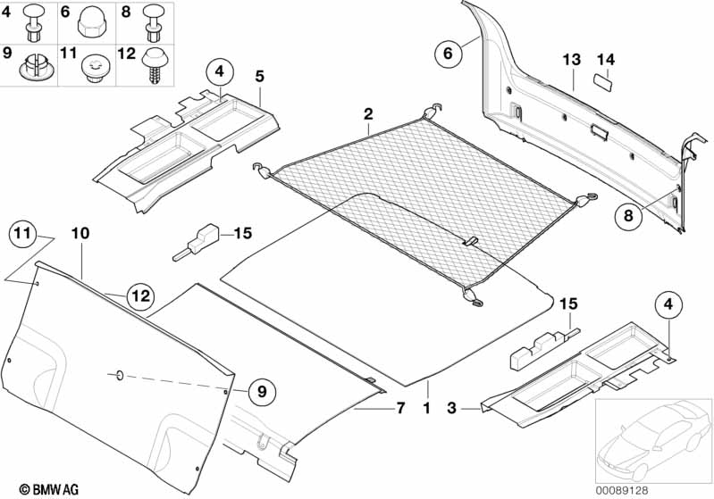 Genuine BMW 51472693762 E39 Trunk Partition Trim Panel TITANGRAU-DKL. (Inc. M5) | ML Performance EU Car Parts