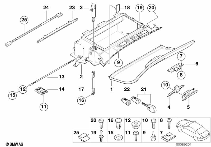 Genuine BMW 51167020044 E46 E52 Glove Box Lock Upper Part (Inc. 330Ci, 318Ci & Alpina V8) | ML Performance UK Car Parts
