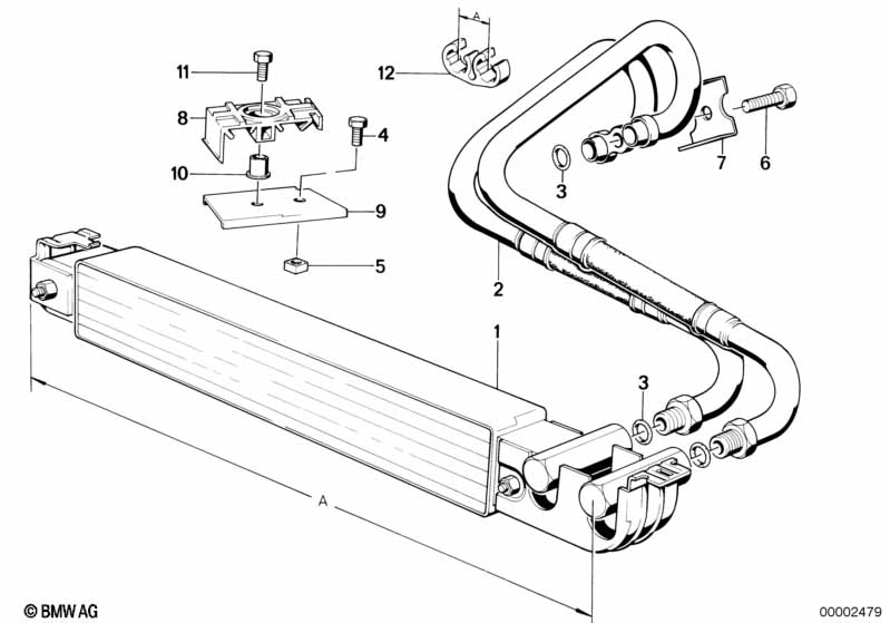 Genuine BMW 17211712362 E32 Oil Cooling Pipe-Screw Type Connection 892mm*919mm (Inc. 735i, 735iL & 730i) | ML Performance EU Car Parts