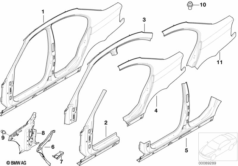 Genuine BMW 41217057390 E46 Section Of Rear Right Fender (Inc. 316i 1.9, 323i & 330xi) | ML Performance UK Car Parts