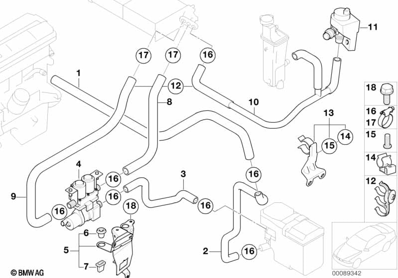 Genuine BMW 64218379738 E53 Hose Clamp, Triple (Inc. X5 3.0i) | ML Performance UK Car Parts