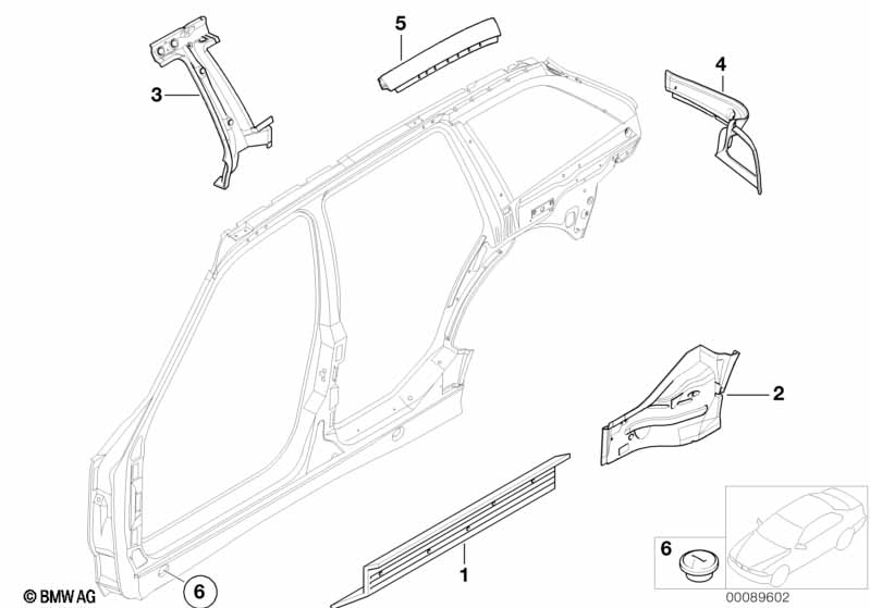 Single components for body-side frame