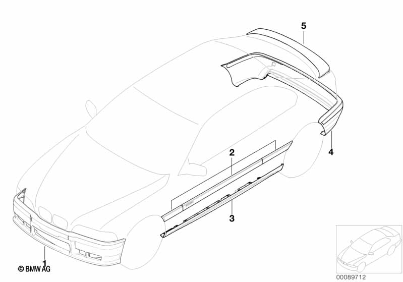 Genuine BMW 51112233870 E36 Cover, Primed M TECHNIC (Inc. 318i, 323i & 323ti) | ML Performance UK Car Parts