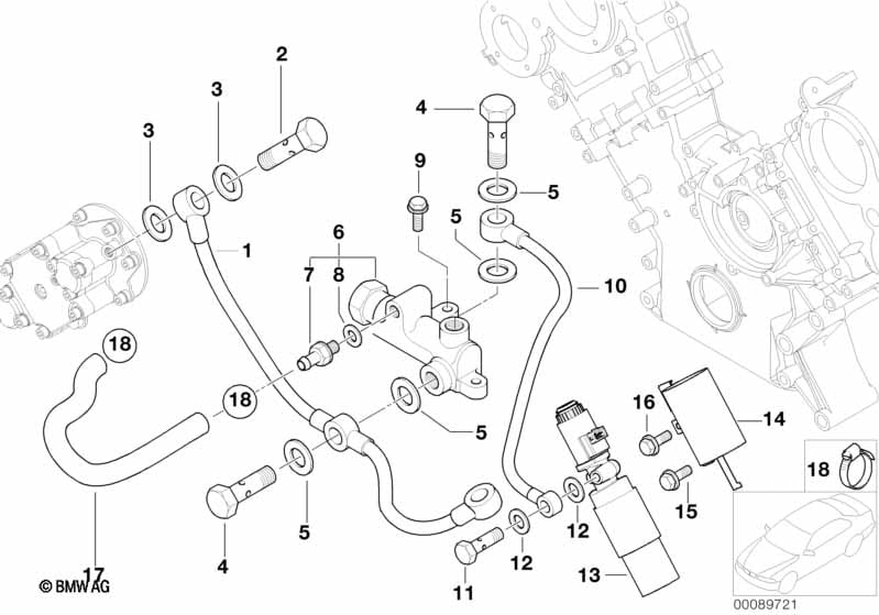 VANOS cylinder head mounting parts