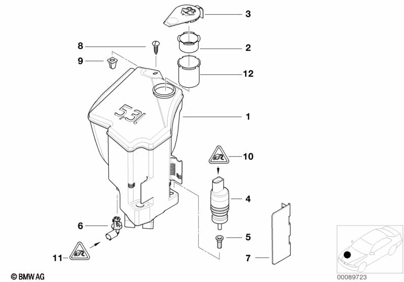 Windshield cleaning container