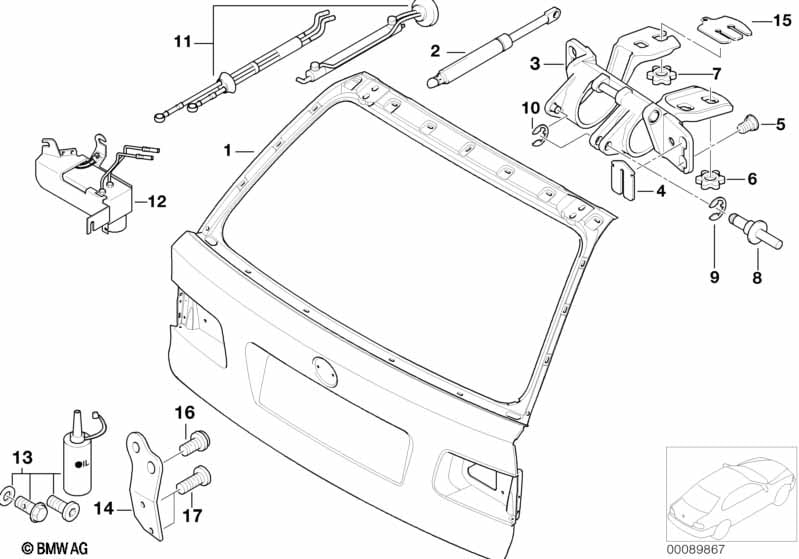Trunk lid hydraulic parts