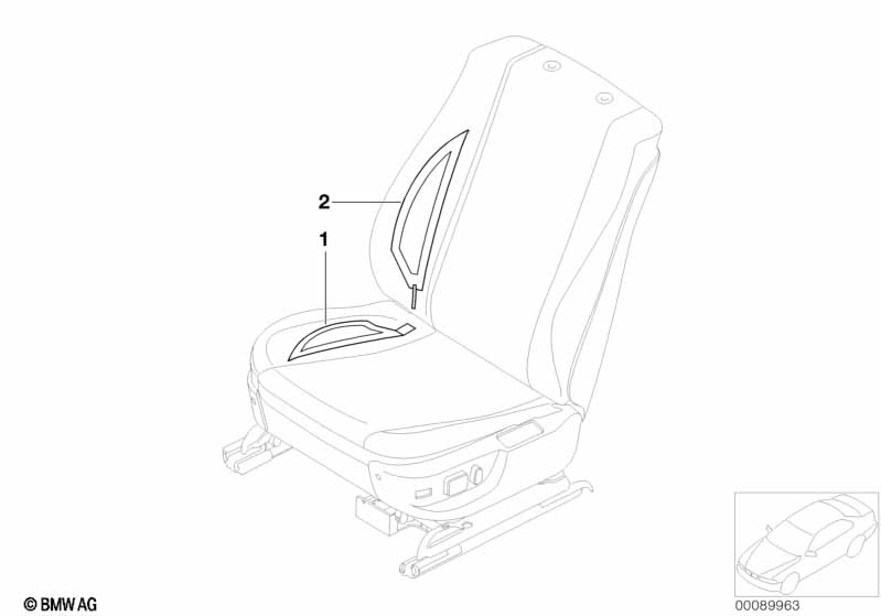 Genuine BMW 52102698280 E39 Side Finisher, Seat Heating, Front Right (Inc. M5) | ML Performance EU Car Parts
