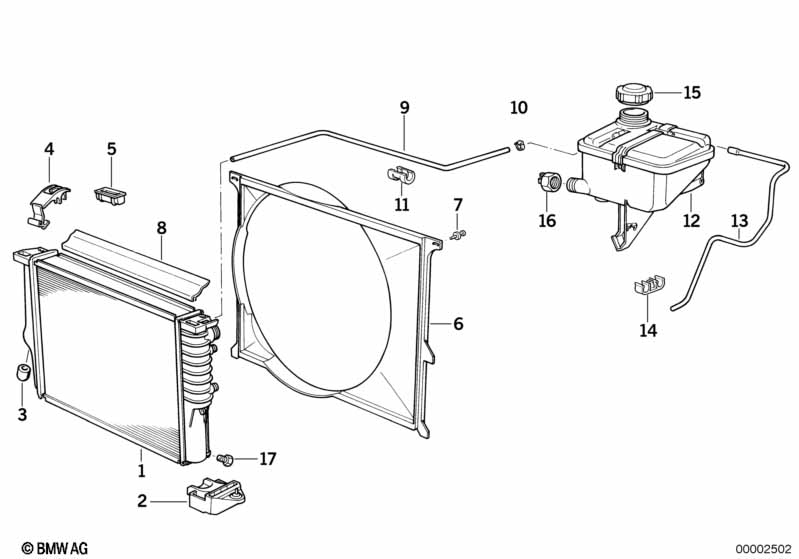 Genuine BMW 17132248050 E39 E36 E38 Expansion Tank (Inc. 520d, 318tds & 325td) | ML Performance EU Car Parts