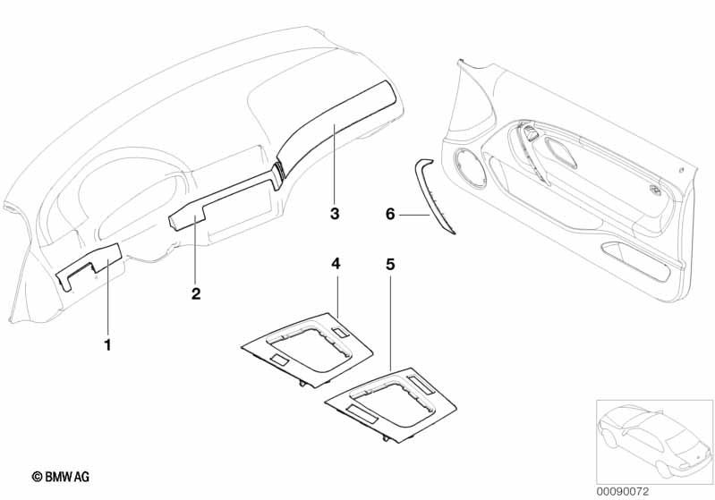 Genuine BMW 51167011807 E46 Bottom Panel, Storage Partition, Alumin. U-TURN (Inc. 318ti, 316ti & 318td) | ML Performance EU Car Parts